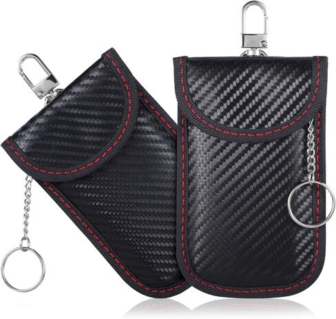 Sibba Faraday Bags for Phones and Car Key RFID Signal Blocking Pouch 2PCS Carbon Fiber Surface Signal Blocking Holder Anti-Theft Key Fob Protector Bag for Cell Phones Cars Keys Fob Cage Signals Blocke in Saudi Arabia