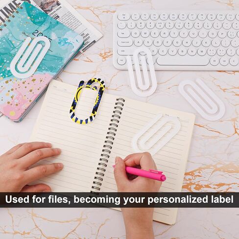 12 قطعة من مشابك ورق الأكريليك الفراغات التسامي، 4 × 2 بوصة إشارات مرجعية للتسامي ومشابك ورق فارغة كبيرة الحجم ومشابك ورقية مخصصة للمدرسة والمكاتب والقرطاسية والهدايا المنزلية ومستلزمات الحرف اليدوية in Saudi Arabia