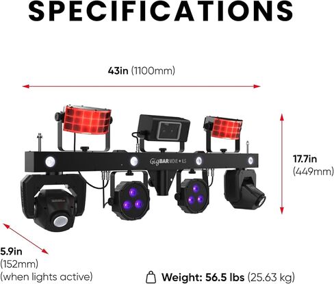 إضاءة LED CHAUVET DJ (CHDDJ)، أسود (GigBAR Move + ILS) in Saudi Arabia