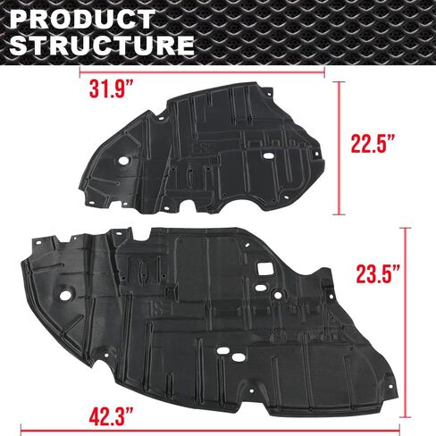 CROSSDESIGN Front Engine Splash Shield Left & Right Side Set of 2 Compatible with 2013 2014 2015 Lexus ES350 ES300h Base 5144133160 5144233160 LX1228137 LX1228138 in Saudi Arabia