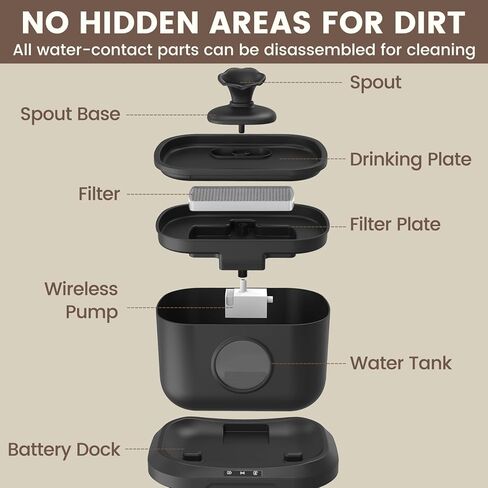 نافورة مياه للقطط من بيتليبو، موزع مياه للكلاب، نافورة مياه للحيوانات الأليفة سعة 3 لتر/100 أونصة، نافورة للقطط مع ضوء تنبيه لنقص المياه، نافورة صنبور معدنية للحيوانات الأليفة المتعددة، خالية من مادة BPA، سهلة التنظيف (أبيض) in Kuwait