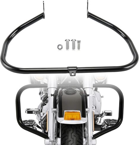 TIGERSGATE الكروم محرك الحرس شريط الأمان حماية الشارب الحرس الطريق السريع متوافق مع Harley Heritage FLSTC Softail Fat Boy FLSTF 2000-2017، بدون دواسات مضادة للانزلاق in Saudi Arabia
