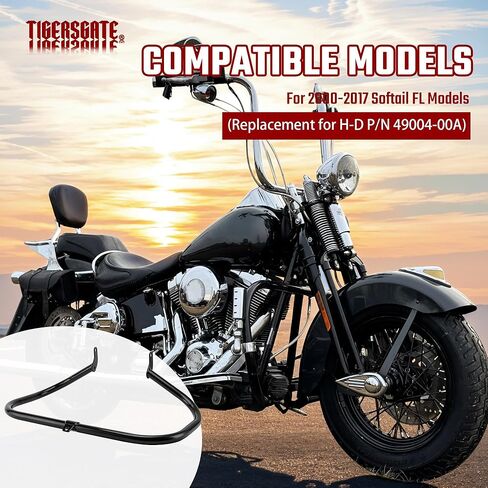 TIGERSGATE الكروم محرك الحرس شريط الأمان حماية الشارب الحرس الطريق السريع متوافق مع Harley Heritage FLSTC Softail Fat Boy FLSTF 2000-2017، بدون دواسات مضادة للانزلاق in Saudi Arabia