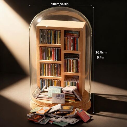 رف كتب القلق، خزانة كتب مصغرة، أرفف كتب صغيرة للقلق، مكتبة مصغرة، تحتوي على أكثر من 200 كتاب صغير، زخارف إبداعية لرف الكتب الصغيرة، هدايا لتخفيف التوتر in Kuwait