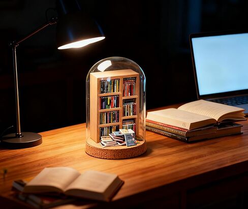 رف كتب القلق، خزانة كتب مصغرة، أرفف كتب صغيرة للقلق، مكتبة مصغرة، تحتوي على أكثر من 200 كتاب صغير، زخارف إبداعية لرف الكتب الصغيرة، هدايا لتخفيف التوتر in Kuwait