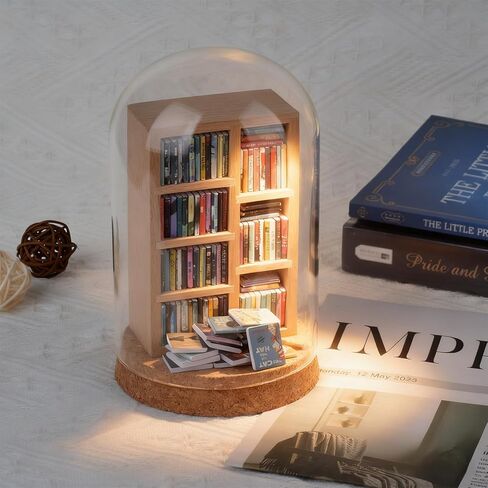 رف كتب القلق، خزانة كتب مصغرة، أرفف كتب صغيرة للقلق، مكتبة مصغرة، تحتوي على أكثر من 200 كتاب صغير، زخارف إبداعية لرف الكتب الصغيرة، هدايا لتخفيف التوتر in Kuwait