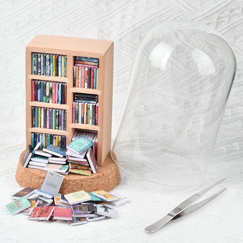 رف كتب القلق، خزانة كتب مصغرة، أرفف كتب صغيرة للقلق، مكتبة مصغرة، تحتوي على أكثر من 200 كتاب صغير، زخارف إبداعية لرف الكتب الصغيرة، هدايا لتخفيف التوتر in Kuwait