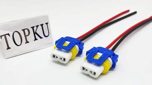 TOPKU 9005 9006 9012 9145 H10 Female High Temperature Ceramic Adapter Wiring Harness Sockets Wire for Headlights or Fog Lights in Kuwait