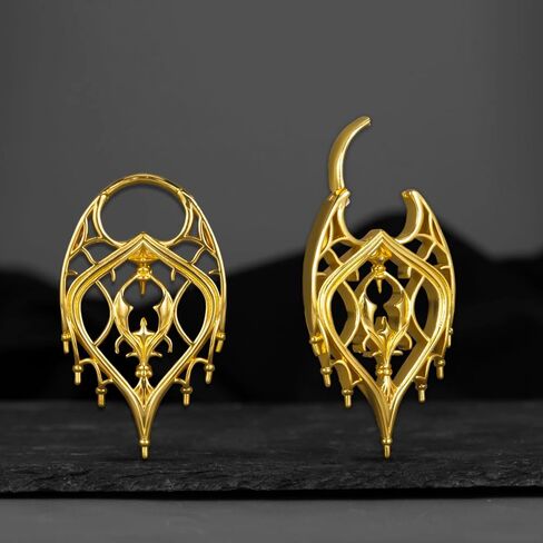 2PCS Ear Weights Hangers for Stretched Ear Lobes, Stainless Steel Gothic Dangle Ear Weights Gauges, Hypoallergenic Ears Expander Hangers Body Piercing Jewelry for Women and Men in Saudi Arabia