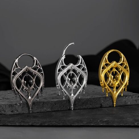 2PCS Ear Weights Hangers for Stretched Ear Lobes, Stainless Steel Gothic Dangle Ear Weights Gauges, Hypoallergenic Ears Expander Hangers Body Piercing Jewelry for Women and Men in Saudi Arabia