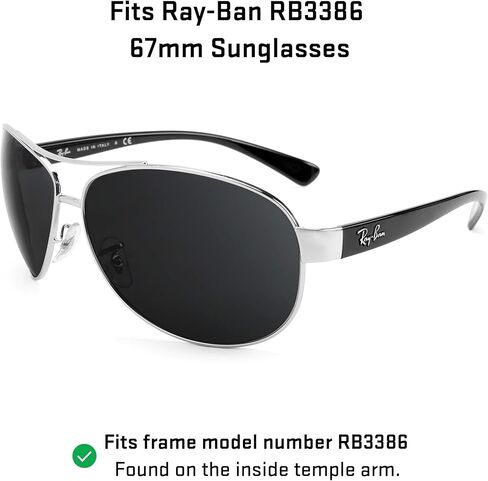 عدسات بديلة Revant لنظارات Ray-Ban RB3386 مقاس 67 مم - بني داكن غير مستقطب in Saudi Arabia