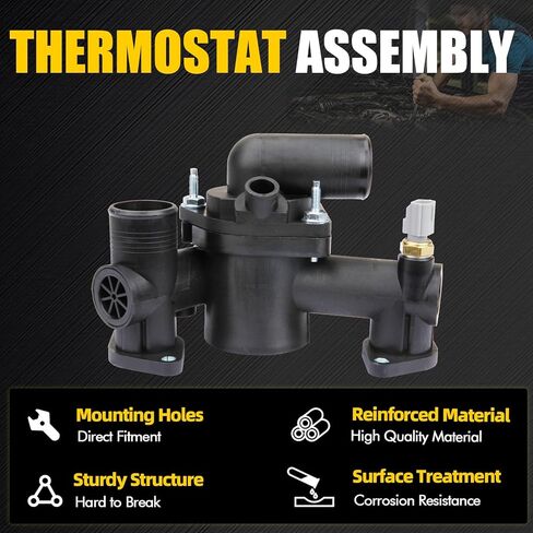 Coolant Thermostat Housing Assembly with Water Outlet Compatible with Jaguar 2004-2005 XJ8 XJR 2003-2005 S-Type 2004-2005 Vanden 4.2L Plas AJ85730 AJ85824 AJ85886 AJ87364 AJ87947 in Saudi Arabia