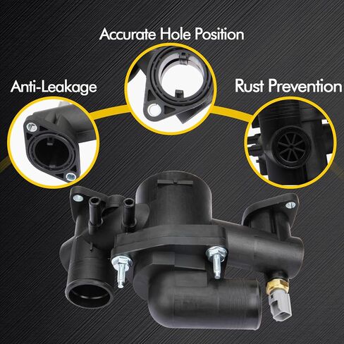 Coolant Thermostat Housing Assembly with Water Outlet Compatible with Jaguar 2004-2005 XJ8 XJR 2003-2005 S-Type 2004-2005 Vanden 4.2L Plas AJ85730 AJ85824 AJ85886 AJ87364 AJ87947 in Saudi Arabia
