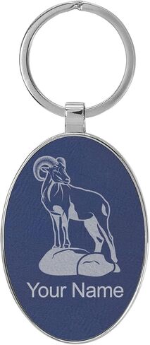 LaserGram Oval Keychain, Bighorn Sheep, Personalized Engraving Included (Metal Frame) in Saudi Arabia