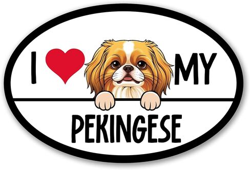 Magnet Me Up I Love My Pekingese 4x6 بوصة مغناطيس السيارة البيضاوي - هدية مثالية لمحبي الكلاب، ملصق مغناطيسي للسيارات والشاحنات وسيارات الدفع الرباعي، مطبوع بالأشعة فوق البنفسجية بالألوان الكاملة، مقاوم للماء من الفينيل، صنع في الولايات المتحدة الأمريكية in Saudi Arabia