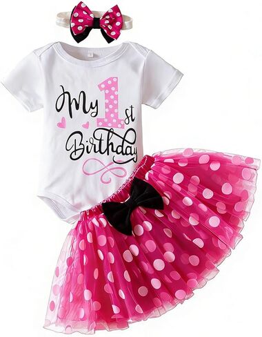 NNJXD Baby Girl 1st Birthday Party Outfits Sets Tutu Toddler Infant Clothes | Toddler Girl Clothing in Saudi Arabia