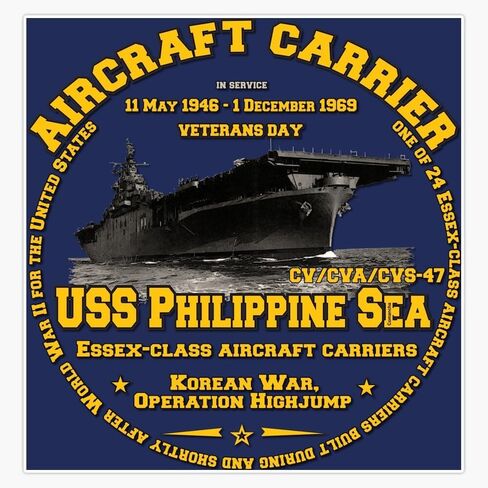 Remember USS Philippine Sea Aircraft Carrier Magnet Reusable Flexible Magnetic Sticker 5" in Saudi Arabia