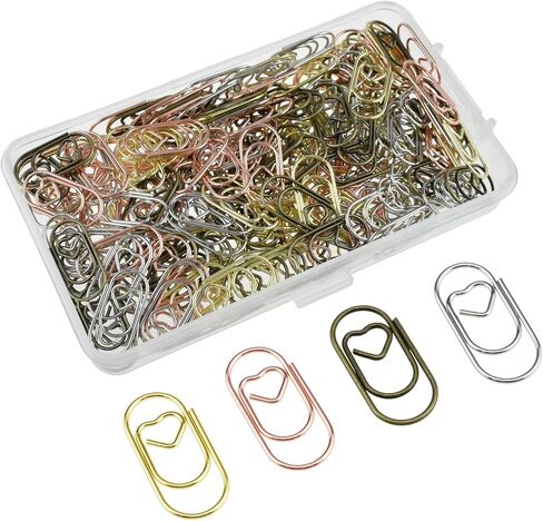 200 قطعة من مشابك الورق على شكل قلب الحب، معدنية مقاس 0.768 بوصة، مشابك ورقية صغيرة لطيفة ومشابك إشارات مرجعية لتزيين المكتب والمدرسة والمكتب والمستندات والملاحظات والأعمال الورقية وسجلات القصاصات والحرف اليدوية in Kuwait