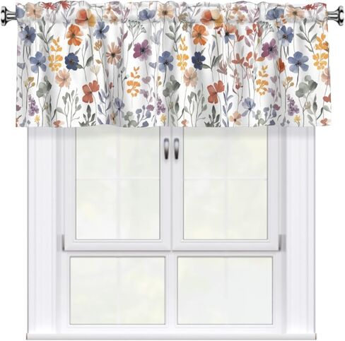 Sea Turtle Curtain Valance Coastal Coral Kitchen Short Curtains 54"x18" Window Treatment Rod Pocket Valance for Bedroom Living Room Decor in Saudi Arabia