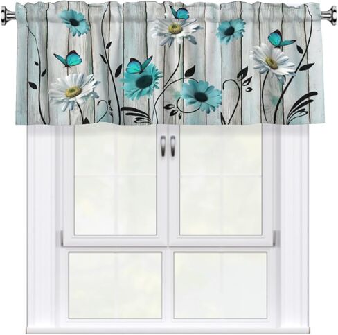 Sea Turtle Curtain Valance Coastal Coral Kitchen Short Curtains 54"x18" Window Treatment Rod Pocket Valance for Bedroom Living Room Decor in Saudi Arabia
