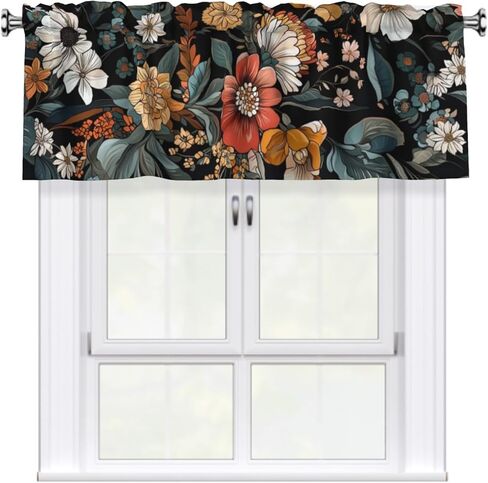 Sea Turtle Curtain Valance Coastal Coral Kitchen Short Curtains 54"x18" Window Treatment Rod Pocket Valance for Bedroom Living Room Decor in Saudi Arabia