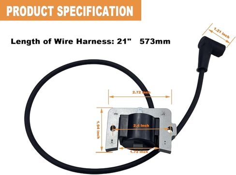 Ignition Coil for Cummins Onan RV Generator with 21" 573mm Wire Replace Part No. 166-0859-02 A058T425 with Spark Plug in Kuwait