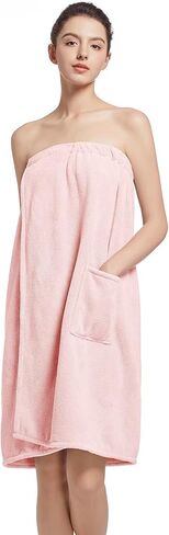 Women'S Soft Wrap Towel Full Length，Bath Robe After Shower Female Plush Long，Spa Bathrobes Lightweight With Pockets in Saudi Arabia