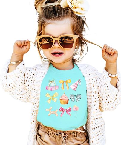 Girly Coquette Birthday Things Graphic Shirt for Toddlers, Girls & Teens Trendy Party T-Shirt in Saudi Arabia