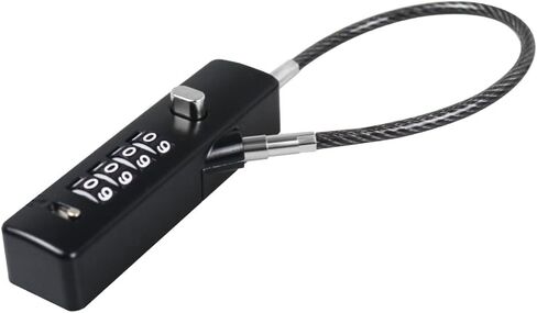 RESET-028 Combination Cable Lock - Versatile 12"/24"/48" Sizes, 4-Digit Resettable Code, Sturdy Steel Rope for Bikes, Lockers, Cabinets, Wardrobes, Small Fences - Durable Security Black in Kuwait