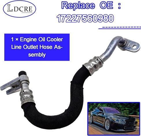مجموعة خرطوم منفذ تبريد زيت المحرك 17227560980 متوافقة مع BMW E60 E61 535i 2008-2010، 535i xDrive 2009-2010، 535xi 2008 | خرطوم تبريد الزيت البديل المباشر in Saudi Arabia