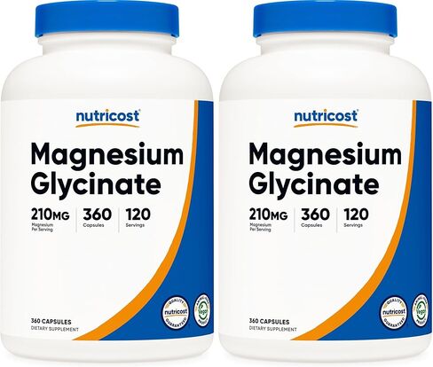 Nutricost Magnesium Glycinate Capsules (90 Capsules, 210 mg Magnesium Glycinate Per Serving) - Magnesium Glycinate Supplement for Gentle Absorption in Saudi Arabia
