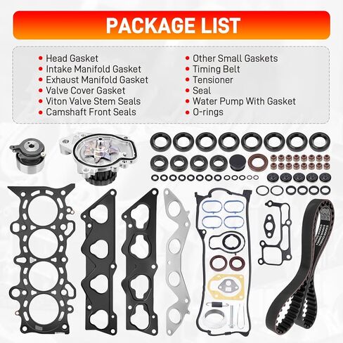 HS26236PT Head Gasket Set Timing Belt Kit W/Water Pump Compatible with Honda Civic HX/EX 1668CC/1700CC 1.7L 2001-2005 D17A2 D17A6 Replace#HS26236PT-2 HS4034 in Saudi Arabia