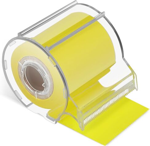 VILLCASE Memo Sticker Roll with Dispenser, 2" x 32ft Full Adhesive Memo Tape, Self-Stick for Labeling, Office, School & Home - Sticks Securely, No Residue - Neon Yellow in Saudi Arabia