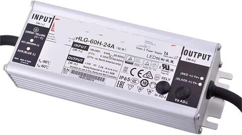 1pcs HLG-60H-24A 24VDC 2.5A Waterproof IP65 Rating PFC Function 60W Constant in Saudi Arabia