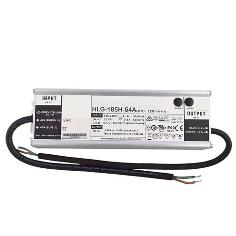 1pcs HLG-185H-54A 54V 3.45A Constant Voltage LED Lighting Driver PFC IP65 AC-DC Indoor Outdoor in Saudi Arabia