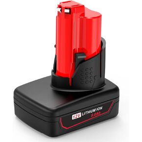 6000mAh High Capacity Replacement for Milwaukee 12V Battery and Rapid Charger Kit Compatible with Milwaukee 12V Batteries 48-11-2401 48-11-2402 48-11-2440 48-11-2411 C12 B C12 BX in Saudi Arabia