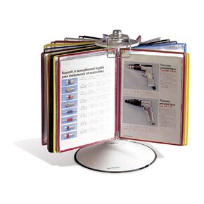 Tarifold Desktop Reference and Display System - 360° Rotation - Steel Rotary Base - 50 Assorted PVC Display Pockets - Letter Size - 100 Sheet Capacity (R295) in Kuwait