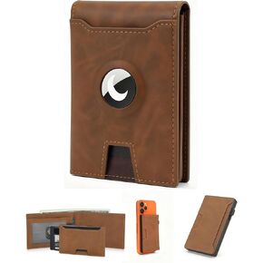 محفظة MagSafe AirTag للرجال، حامل بطاقات ذكي مع طية مغناطيسية قابلة للفصل، محفظة بسيطة من ألياف الكربون تحجب RFID، تصميم معياري لحافظات iPhone MagSafe، صندوق هدايا in Kuwait