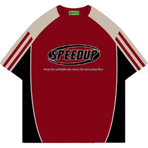 Graphic Tees Oversized Tshirts Y2k Shirts Unisex Streetwear Contrast Color Gersey Racing Tee Vintage Summer Tops in Kuwait