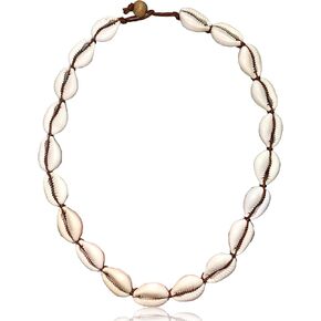 16" Mens and Womens Cut Cowrie Conch Shell Choker Hawaiian Style Surfer Shell Bead Tropical Beach Necklace From the Philippines. in Kuwait