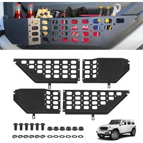 Metal Front Door Pocket Storage Box for 2018-2025 Jeep Wrangler JL JLU 4XE & 2020-2025 Jeep Gladiator JT, Not fit for Power Seats, Interior Door Storage Expansion Accessories 2PCS in Kuwait