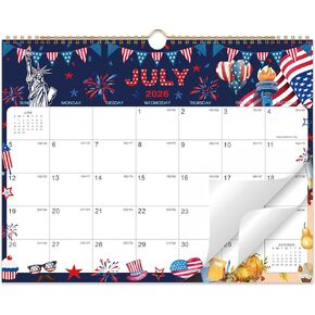 2026-2027 Wall Calendar - Large Calendar 2026-2027 Wall, 15" x 12", Jul. 2026 - Dec. 2027, 18-Month Calendar Wall with Hanging Hook, Perfect Wall Calendar for Organizing - 12 Different Themes in Kuwait