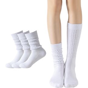 3 أزواج من الجوارب المترهلة للنساء من فلايدو - جوارب قصيرة ناعمة بيضاء اللون in Kuwait