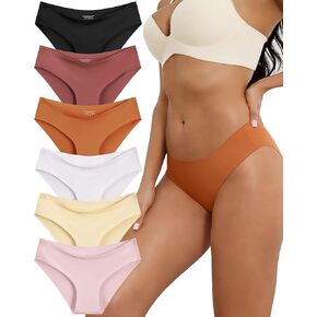ملابس داخلية نسائية بدون خياطة بدون عرض سراويل بيكيني قابلة للتمدد بدون خط اللباس الداخلي غير مرئية سراويل داخلية ناعمة حريرية 6 قطع in Kuwait