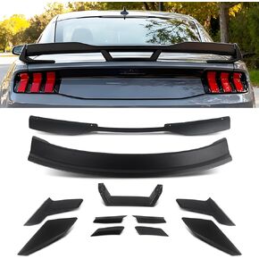 مجموعة سبويلر ويكر بيل الخلفية من موستانج متوافقة مع 2024 2025 فورد موستانج إيكوبوست جي تي دارك هورس ستايل الخلفي الجذع سبويلر وينج بيل (أسود لامع) in Kuwait