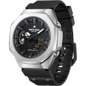 ساعة نورث ايدج ميركوري الرياضية الرقمية للرجال مقاومة للماء في الهواء الطلق مع التوقيت العالمي، ساعة إيقاف، العد التنازلي، 5 منبهات، تقويم تلقائي، إضاءة خلفية LED، ساعة لياقة بدنية متعددة الوظائف للسفر والجري in Kuwait
