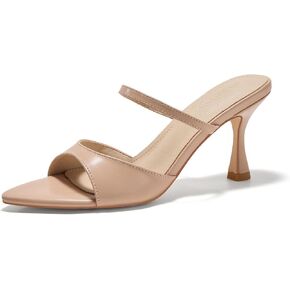 Womens Pointed Open Toe Heeled Sandals Strap Slip On High Heels Backless Mules Dress Shoes in Kuwait