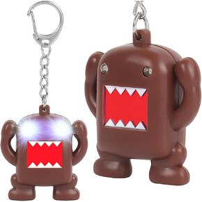 2 Pcs Domo kun Keychain Ultra Bright LED Cute Action Mini LED Flashlight with Sound Domo Key Ring for Car Keys in Saudi Arabia