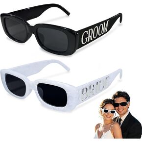 طقم نظارات شمسية للعروس والعريس مكون من قطعتين، نظارات زفاف رخامية للخطوبة والعزوبية هدية لحفلات الزفاف in Kuwait