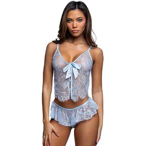 Sexy Pajama Set for Women, Roma Essentials Lace Cami and Shorts Pajama Set 2 Piece Lingerie Sleepwear with Brazilian Back in Saudi Arabia